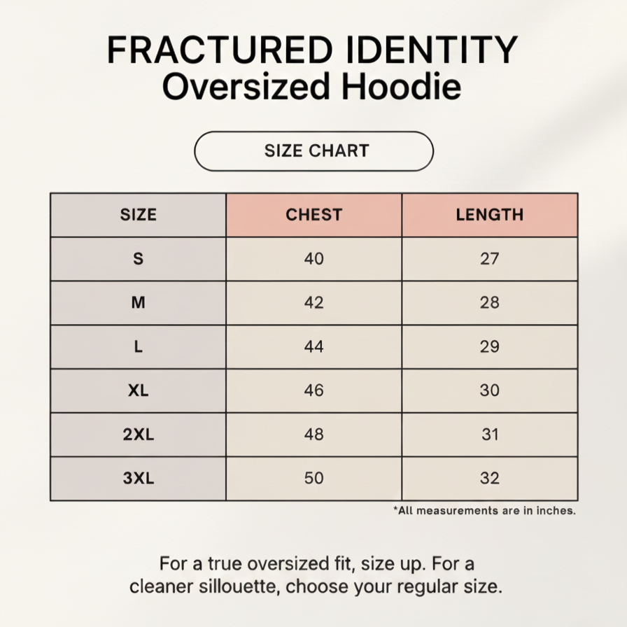 FRACTURED IDENTITY — Oversized Hoodie
