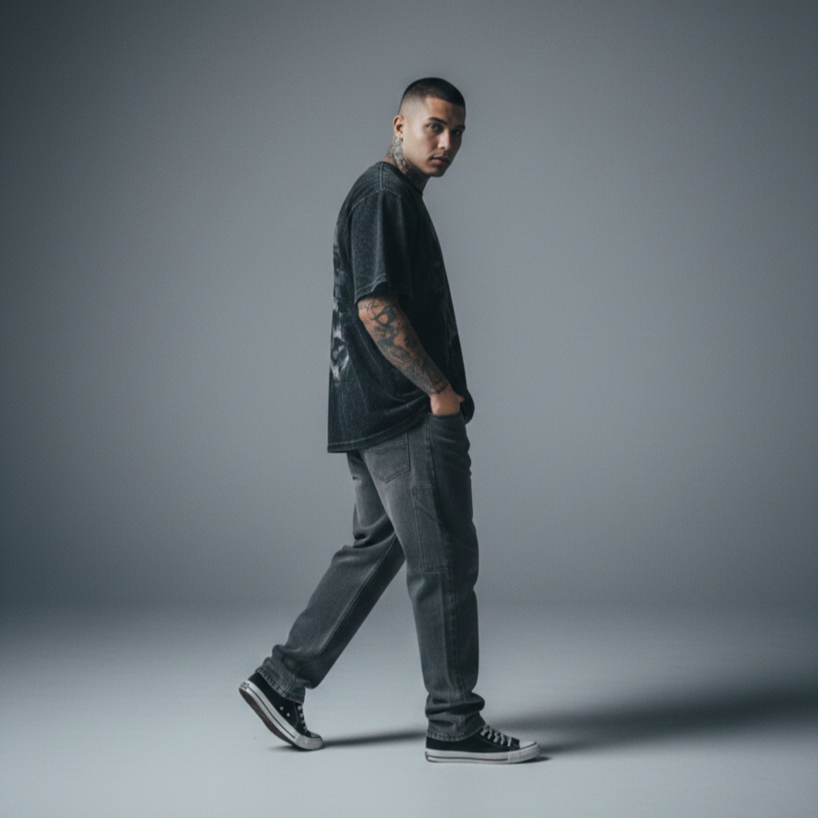 INNER COLLAPSE — Acid Washed Oversized Tee