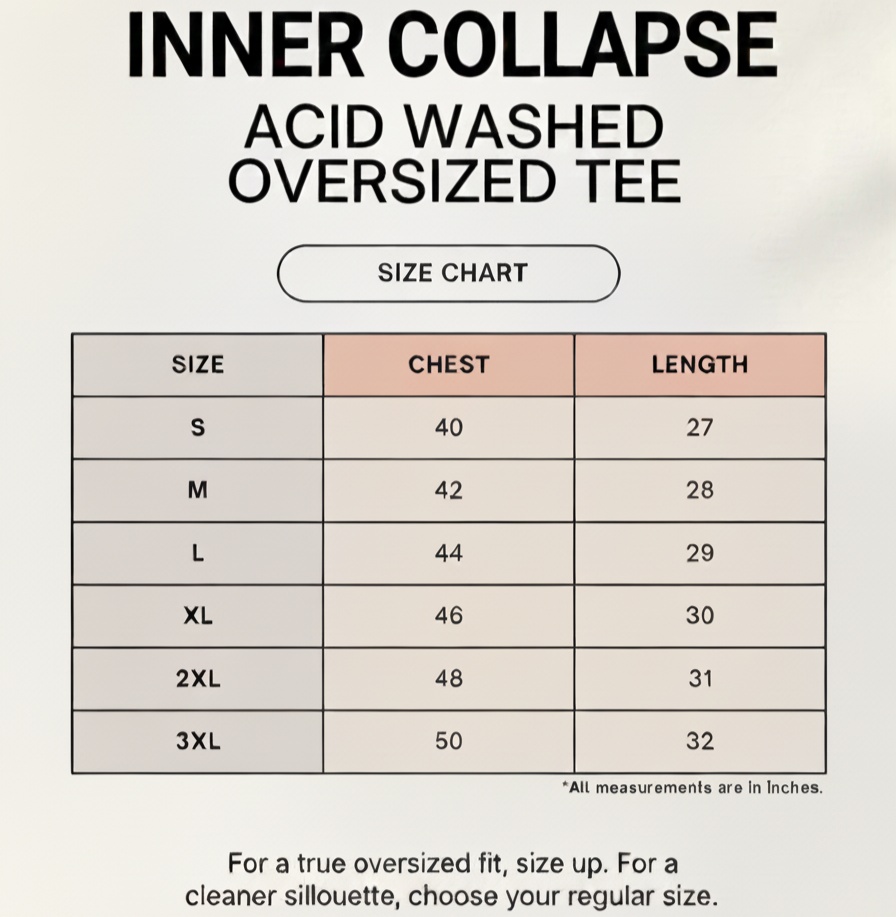 INNER COLLAPSE — Acid Washed Oversized Tee