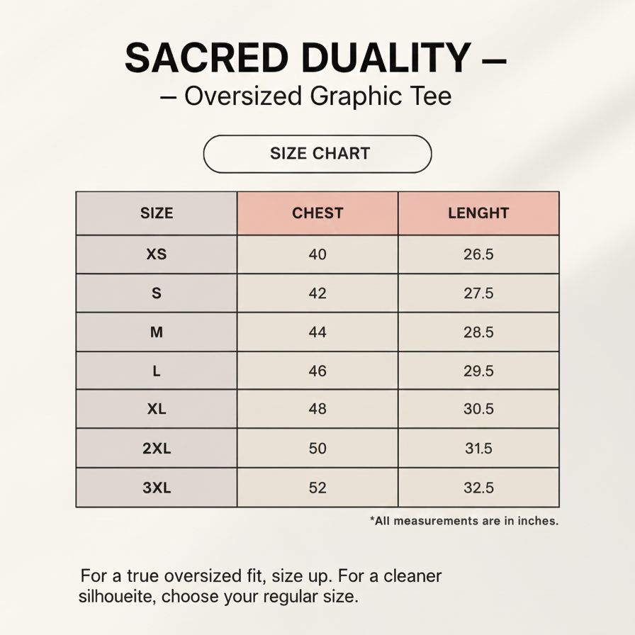 SACRED DUALITY — Oversized Graphic Tee